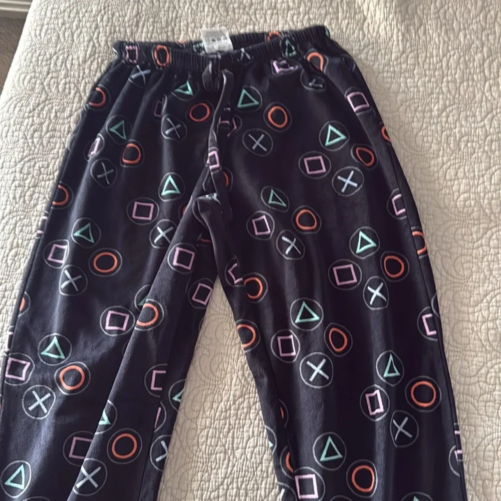 Black Pajama‎ Pants with Colorful Symbols